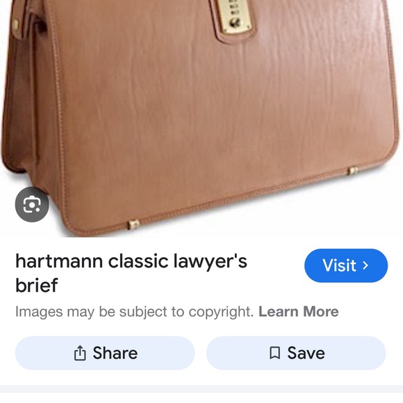 Hartmann Lawyer Briefcase in belting leather with Brass Lock & Structured Design - Picture 11 of 16
